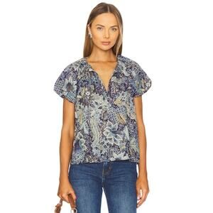 Ulla Johnson Issa Batik Print Top in Portofino 00